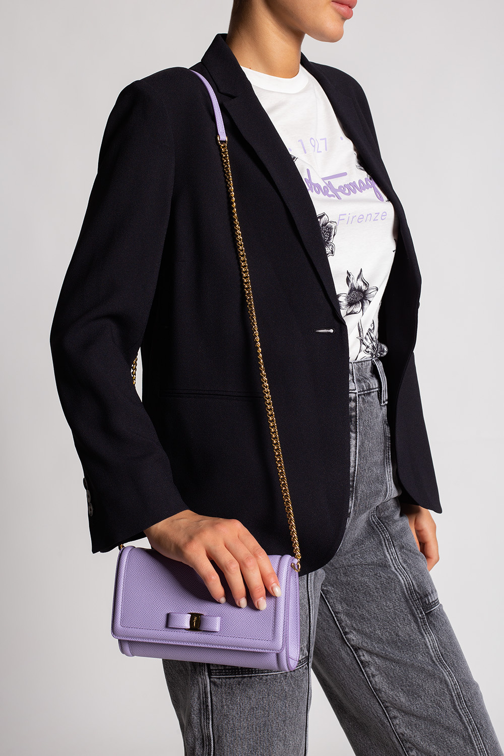 IetpShops Singapore logo cardigan salvatore ferragamo pullover black Purple Vara Bow Mini shoulder bag FERRAGAMO